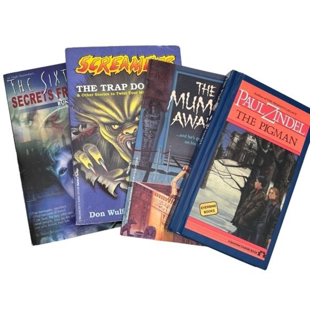 4 Book Lot Adolescent Novels Vintage Pigman Mummy Awakes Trapdoor Mystery